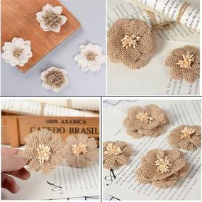 img 1 attached to VstarOne 11 PCS Handmade Natural Burlap Flowers: Rustic DIY Crafts for Home, Wedding, Christmas & Party Decor