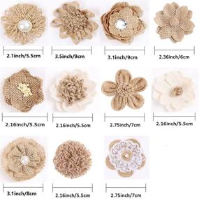 img 3 attached to VstarOne 11 PCS Handmade Natural Burlap Flowers: Rustic DIY Crafts for Home, Wedding, Christmas & Party Decor