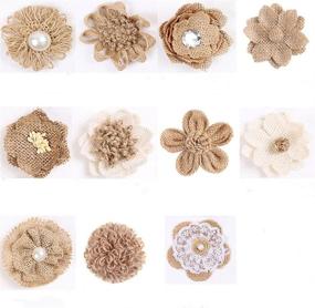 img 4 attached to VstarOne 11 PCS Handmade Natural Burlap Flowers: Rustic DIY Crafts for Home, Wedding, Christmas & Party Decor