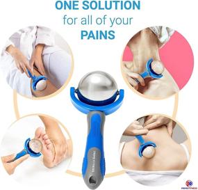 img 2 attached to Cold Massage Roller Ball - Ice Therapy with Handle for Relieving Muscle Pain - Cryo Stick in Blue