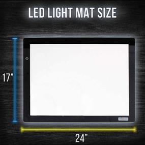 img 2 attached to 🎨 US ART SUPPLY Lightmaster 32.5" Extra Large (A2) LED Lightbox Board - Ultra-Thin 3/8" Light Box Pad with Dimmable LED, Measuring Overlay Grid, Circle Template, and Protractor - Includes 110V AC Power Adapter