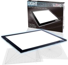 img 4 attached to 🎨 US ART SUPPLY Lightmaster 32.5" Extra Large (A2) LED Lightbox Board - Ultra-Thin 3/8" Light Box Pad with Dimmable LED, Measuring Overlay Grid, Circle Template, and Protractor - Includes 110V AC Power Adapter