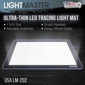 img 3 attached to 🎨 US ART SUPPLY Lightmaster 32.5" Extra Large (A2) LED Lightbox Board - Ultra-Thin 3/8" Light Box Pad with Dimmable LED, Measuring Overlay Grid, Circle Template, and Protractor - Includes 110V AC Power Adapter