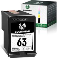 🖨️ economink remanufactured hp 63 black high yield ink cartridge replacement - compatible with envy 4520, 3634, officejet 3830, 5252, 4650, 5258, 4655, 4652, 5255, deskjet 3636, 1111, 3630, 1112, 3637, 3632 (1 pack) logo