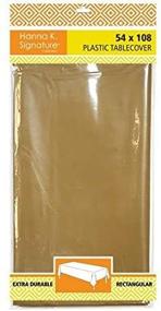 img 4 attached to 🏆 Hanna K. Signature Collection Plastic Gold Rectangular Table Cover, 54"x108", 1 Pc