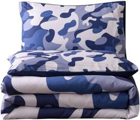 img 3 attached to 🛏️ Btargot Camouflage Comforter Sets: Abstract Soft Colors Pattern Design | Twin Size, Blue