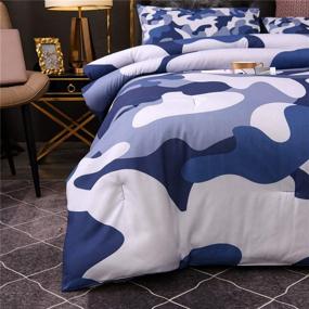 img 2 attached to 🛏️ Btargot Camouflage Comforter Sets: Abstract Soft Colors Pattern Design | Twin Size, Blue