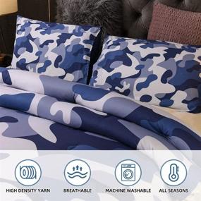 img 1 attached to 🛏️ Btargot Camouflage Comforter Sets: Abstract Soft Colors Pattern Design | Twin Size, Blue