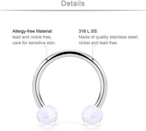 img 3 attached to 6 Pairs 14G Stainless Steel Horseshoe Nipple Rings Hoop Cartilage Earrings Nipplerings Piercing Jewelry for Women Men, 14mm 16mm Sizes Included