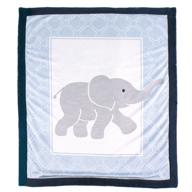 🐘 luvable friends unisex baby plush blanket: elephant design with sherpa back, one size - super soft and cozy! logo