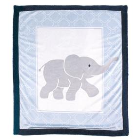 img 1 attached to 🐘 Luvable Friends Unisex Baby Plush Blanket: Elephant Design with Sherpa Back, One Size - Super Soft and Cozy!