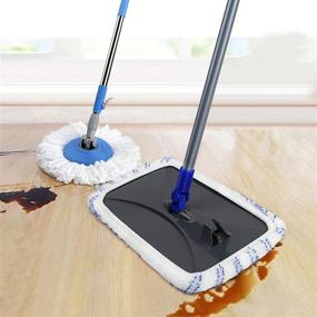 img 3 attached to 🧹 MASTERTOP Large Microfiber Mop - Floor Cleaning System, 16x8.4“ Flat Mop, Dust Mop for Hardwood Floors, Washable, 360 Degree Rotation, 3 Microfiber Mop Replacement Pads, 1 Cleaning Scraper