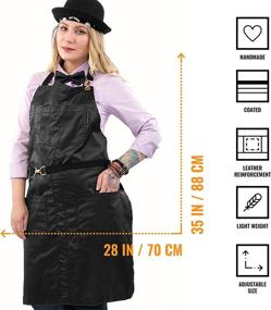 img 3 attached to 👕 Coated No Tie Apron by Under NY Sky