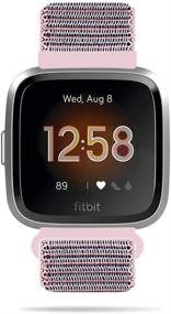 img 4 attached to 🏋️ Совместимый ремешок WNIPH для Fitbit Versa/Versa 2/Versa Lite/Versa SE | Замена мягкого нейлонового ремешка с быстрым снятием | Мягкий, дышащий спортивный браслет для женщин и мужчин (Silty Sand)