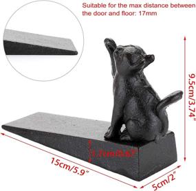 img 1 attached to 🐱 Sumnacon 2 Pcs Cast Iron Cute Cat Door Stops - Heavy Duty Rustic Door Stoppers for All Surfaces - Avoid Drilling Holes, Vintage Metal Door Wedges for Home, Office, Commercial and Industrial Use