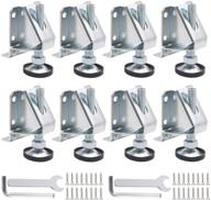 adjustable furniture leveler legs - 8 pack heavy duty leveling feet with installation screws, lock nuts, and wrench - 2 inch adjustable height for furniture, tables, cabinets, and workbenches логотип