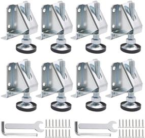 img 4 attached to Adjustable Furniture Leveler Legs - 8 Pack Heavy Duty Leveling Feet with Installation Screws, Lock Nuts, and Wrench - 2 Inch Adjustable Height for Furniture, Tables, Cabinets, and Workbenches