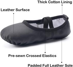 img 2 attached to 👧 Ruqiji Leather Ballet Toddler Slippers - Girls' Athletic Shoes