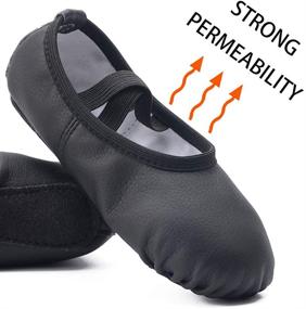 img 1 attached to 👧 Ruqiji Leather Ballet Toddler Slippers - Girls' Athletic Shoes