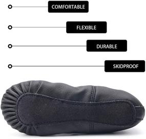 img 3 attached to 👧 Ruqiji Leather Ballet Toddler Slippers - Girls' Athletic Shoes