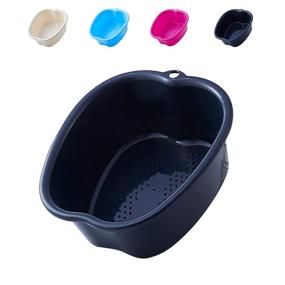 img 4 attached to 🛀 Ultimate Relaxation: Foot Soak Tub - Large Plastic Pedicure Foot Soak Basin for Enjoying Hot Water Foot Soaking - Callus Removing Soak Tub (Black)