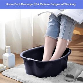 img 3 attached to 🛀 Ultimate Relaxation: Foot Soak Tub - Large Plastic Pedicure Foot Soak Basin for Enjoying Hot Water Foot Soaking - Callus Removing Soak Tub (Black)