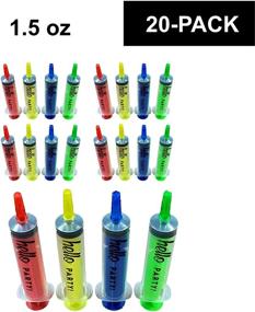 img 2 attached to 🍹 20/40 Pack of 2oz Multi-colour Plastic Syringes for Jello Shots - Halloween Party Supplies for Adults