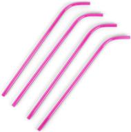 creative brands slant collections - hot pink glitter acrylic wine bottle straws, 4-count, 15-inch logo