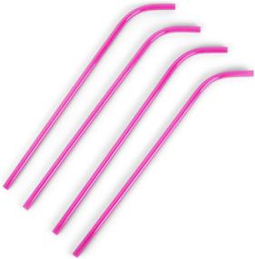 img 4 attached to Creative Brands Slant Collections - Hot Pink Glitter Acrylic Wine Bottle Straws, 4-Count, 15-Inch