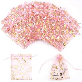 img 4 attached to Organza 3 5X4 7 Drawstring Pouches Christmas