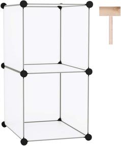 img 4 attached to 📦 C&AHOME Cube Storage Organizer, Plastic Closet Shelves, DIY Bookshelf, Modular Cabinet Ideal for Bedroom, Living Room, Home Office, 12.4" L x 12.4" W x 24.8" H White