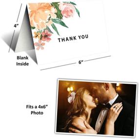 img 2 attached to 🌸 Stylish Floral Blank Thank You Cards Bulk: 40-Count Set with Kraft Paper Envelopes and Stickers for Appreciation, Weddings, Bridal & Baby Showers