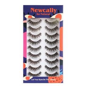 img 4 attached to 👁️ Enhance your Eyes with Newcally Lashes: Natural Wispy Cat Eye False Eyelashes for Soft, Light Volume - Grab your Multipack Now!