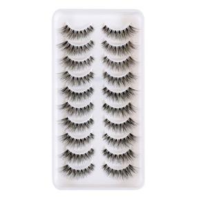 img 3 attached to 👁️ Enhance your Eyes with Newcally Lashes: Natural Wispy Cat Eye False Eyelashes for Soft, Light Volume - Grab your Multipack Now!