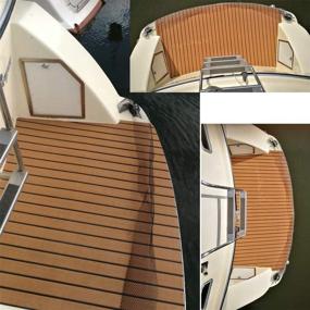 img 1 attached to 🛥️ Eva Synthetic Teak Deck Mat for Boat - Yuanjiasheng, UV Resistant, 94.5"x35.4