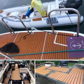 img 2 attached to 🛥️ Eva Synthetic Teak Deck Mat for Boat - Yuanjiasheng, UV Resistant, 94.5"x35.4