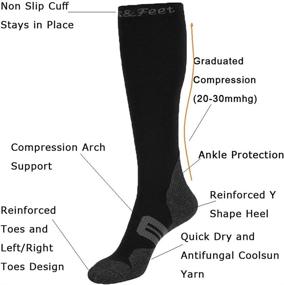 img 3 attached to 🏃 Ultimate Odor-Free Performance: Men's and Women's Quick-Dry Compression Running Socks with Graduated Stocking