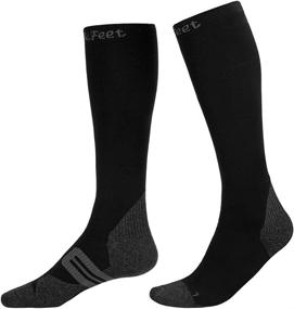 img 1 attached to 🏃 Ultimate Odor-Free Performance: Men's and Women's Quick-Dry Compression Running Socks with Graduated Stocking