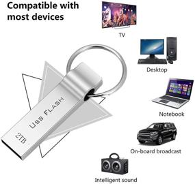 img 1 attached to 💾 Kaulrey 2TB USB Flash Drive - High Speed Thumb Drive with Waterproof Metal Casing - Large Data Storage Memory Stick - 2000GB USB Stick for Computer/Laptop - Includes Keyring (Silver)