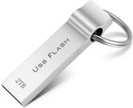 💾 kaulrey 2tb usb flash drive - high speed thumb drive with waterproof metal casing - large data storage memory stick - 2000gb usb stick for computer/laptop - includes keyring (silver) logo