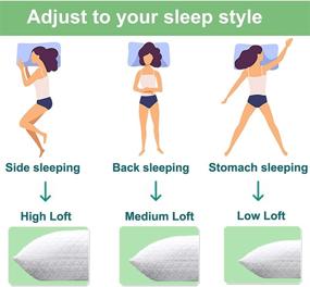 img 3 attached to Premium Shredded Memory Foam Pillows with Cooling Technology - 2 Pack, Queen Size, Adjustable and Ideal for Side and Back Sleepers, Includes Washable Bamboo Cover - Set of 2