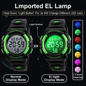 img 3 attached to 🌈 Waterproof Electronic Colorful Children Boys' Watches: A Digital Wrist Watch Choice