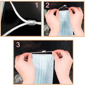 img 3 attached to 🔢 100pcs Cord Buckle: Silicone Anti Slip Flat Adjustment Buckle for Elastic Strap Sewing Band Lanyard - Ideal for DIY Face Cover Accessories (Adult & Children)