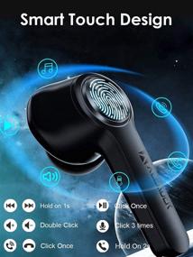 img 3 attached to 🎧 XLeader SoundAngel Pro - Беспроводные наушники Bluetooth с сенсорным управлением, глубоким басом, истинно беспроводными наушниками, встроенным микрофоном и компактным зарядным кейсом, быстрая зарядка через USB-C, защита от воды IPX8, для iPhone, Android, спорта и работы.