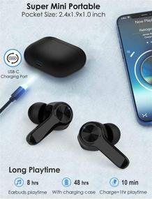 img 2 attached to 🎧 XLeader SoundAngel Pro - Беспроводные наушники Bluetooth с сенсорным управлением, глубоким басом, истинно беспроводными наушниками, встроенным микрофоном и компактным зарядным кейсом, быстрая зарядка через USB-C, защита от воды IPX8, для iPhone, Android, спорта и работы.