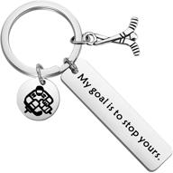 🥅 gzrlyf hockey goalie keychain - empower your saves! perfect hockey gifts for goalies and players logo