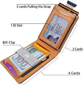 img 2 attached to Kemisant Pocket Pull Tab Access: Streamlined Men's Wallet with Convenient Card Cases & Money Organizers