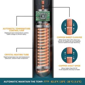 img 1 attached to 🐠 Energy Efficient Submersible Thermostat + Thermometer Sticker - VIBIRIT Betta Fish Tank Heater 25W, Smart Small Aquarium Heater