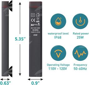 img 2 attached to 🐠 Energy Efficient Submersible Thermostat + Thermometer Sticker - VIBIRIT Betta Fish Tank Heater 25W, Smart Small Aquarium Heater