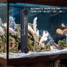 img 3 attached to 🐠 Energy Efficient Submersible Thermostat + Thermometer Sticker - VIBIRIT Betta Fish Tank Heater 25W, Smart Small Aquarium Heater